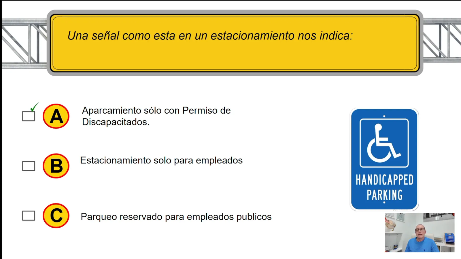 Señal de estacionamiento para personas con discapacidad