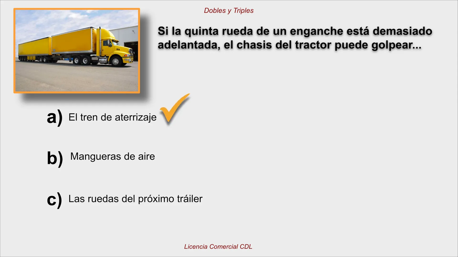 Revisión de quinta rueda para evitar que el chasis del tractor golpee
