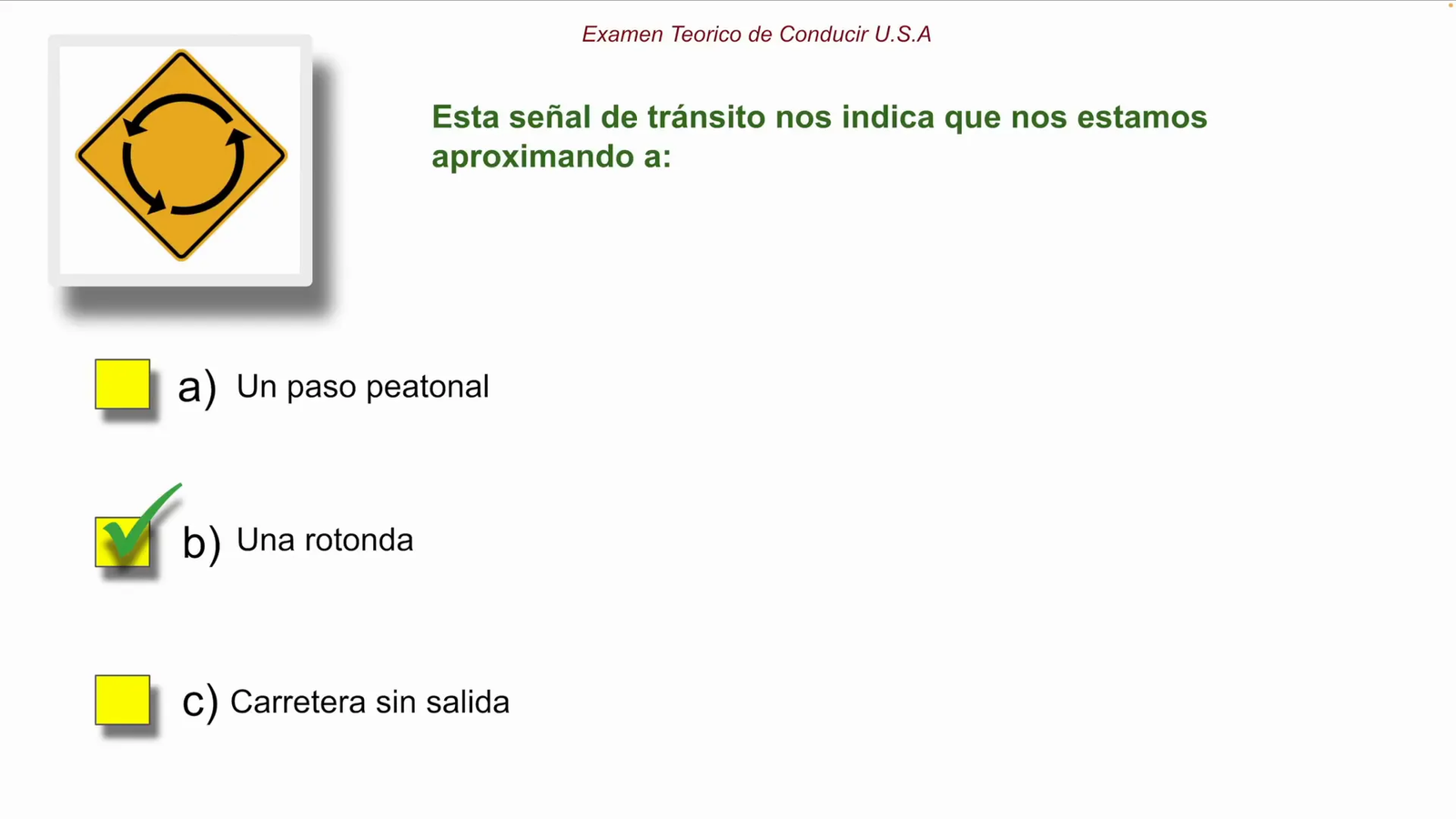 Señal de aproximación a rotonda