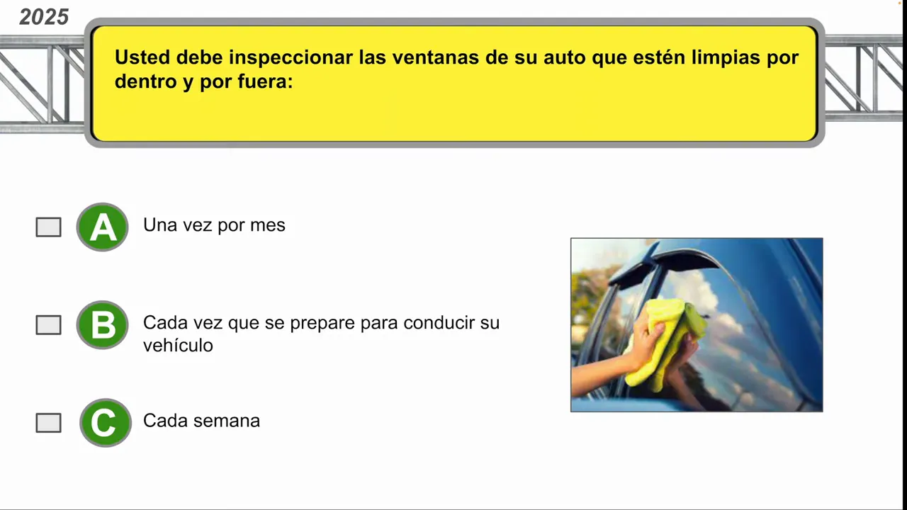 Inspección de ventanas antes de conducir