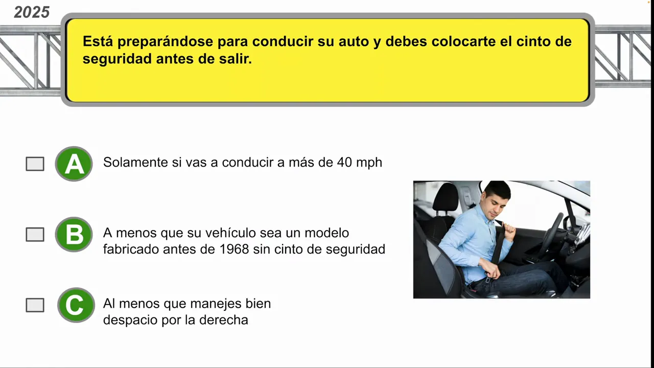 Uso obligatorio del cinturón de seguridad